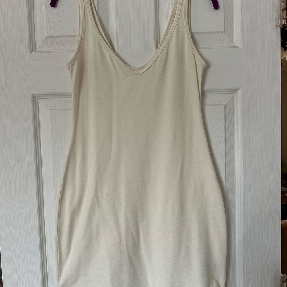 Reformation Cream jersey dress